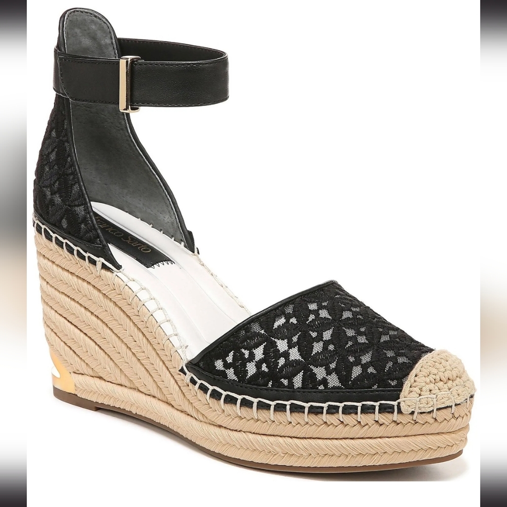 Franco Sarto Marsha 2 Espadrille Sandal Lace Wedges Size 7